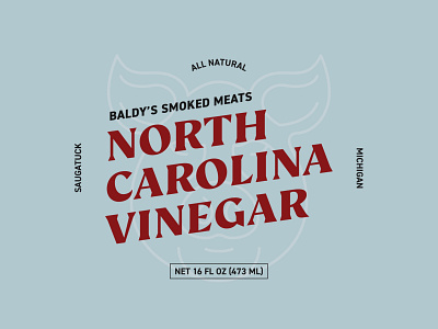 Baldy's Smoked Meats North Carolina Vinegar branding design graphic design packaging