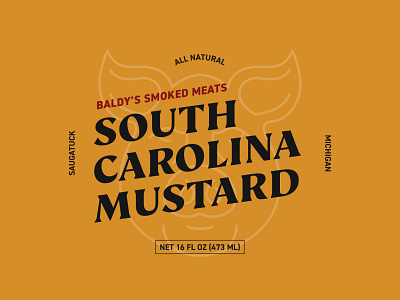 Baldy's Smoked Meats South Carolina Mustard branding design graphic design packaging