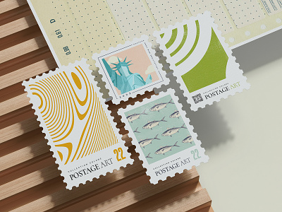 Postage stamps Mock up