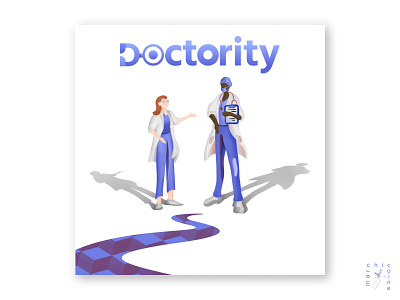 doctority blue branding business character characterdesign concept digitaldesign doctor graphic graphicdesign illustration logo medicine simple startup webdesign