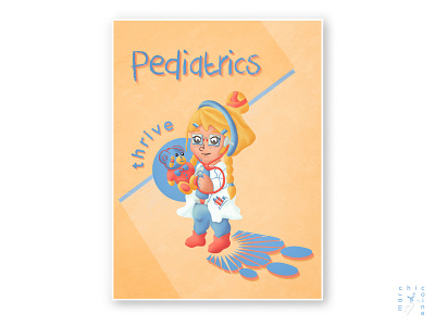 pediatrics thrive cartoon character characterdesign concept digitalart digitaldesign doctor graphic graphicdesign healthcare illustration logo medical pediatrician pediatrics poster thrive typography