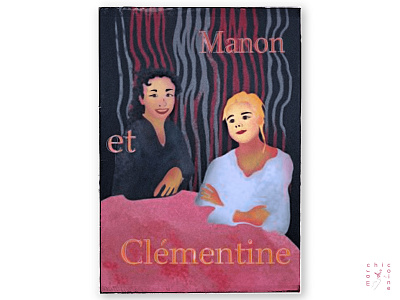 manon et clementine artnouveau character characterdesign concept digitalart french graphic graphicdesign illustration illustration art painting poster poster design stylized typography