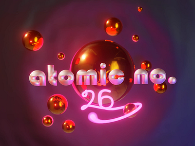 atomic number 26 (iron) 3d animation 3d art animated type animation b3d blender concept eevee elements illustration logo neon periodic table typography art