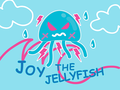 Joy The Jellyfish beach clean design fun jelly fish vector