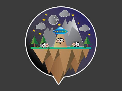 Tofu Round , Flat Earth clean design fun vector