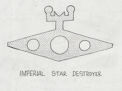 Imperial Star Destroyer black circle doodle drawing minimal nashville paper pen pencil ship sketch space star wars tennessee white