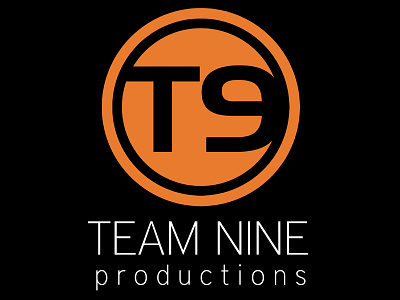 Team 9 Logo 9 black brand facebook illustrator logo nashville nine orange photoshop production team tennessee thin font