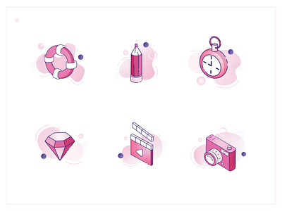 Isometric icons set