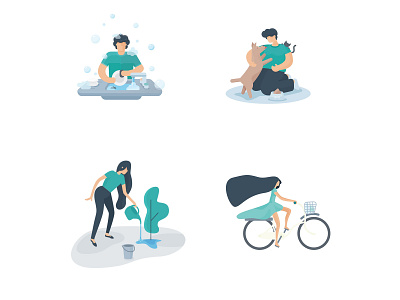 everyday situations character design flat illustration illustration vector