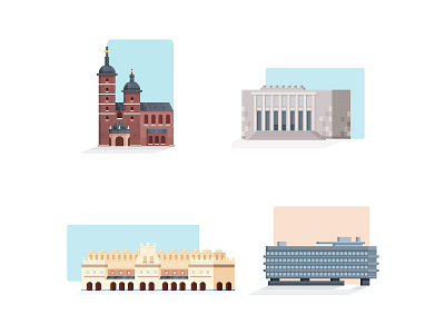 Buildings design flat illustration illustration vector