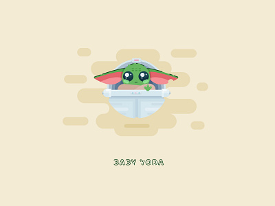 The cutest baby Yoda baby yoda character design flat illustration illustration star wars vector