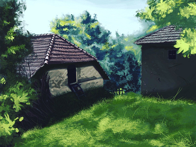 My grandfathers Hobbiton... digitalart illustration photoshop