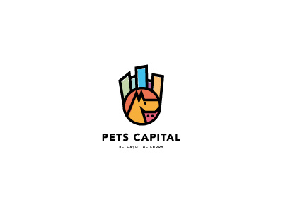 Pets Capital logo 2 bird buildings cat city color colour dog logo pets skyline tranparency