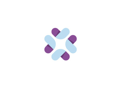 Unused Mark blue cross logo mark purple x