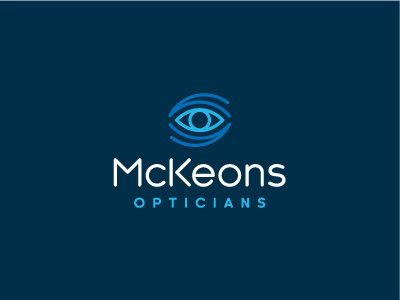 Opticians Logo blue cupped eye hands logo optical optician optometry