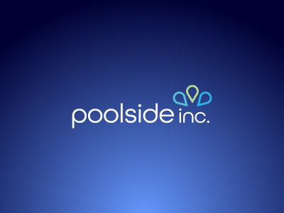 Poolside Inc blue drops logo poolside pr company splash water web marketing