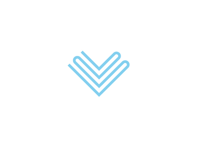 V book blue book identity logo v