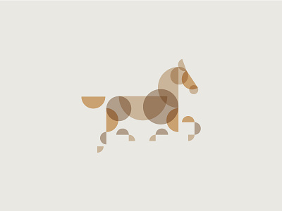 Horse new abstract branding brown colour cream gold horse logo multiply stained glass