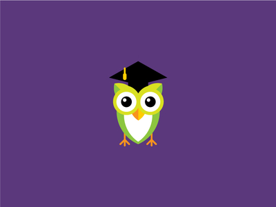 Teacheasy final graduate logo mortar board owl purple teach teaching
