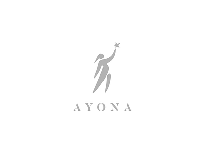 Ayona branding icon logo mark reach star woman