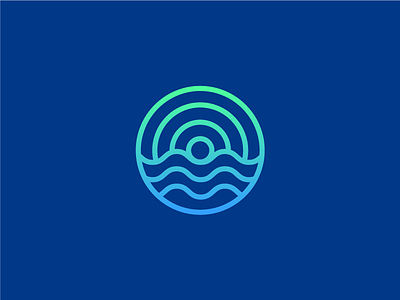 Atlantic Drift atlantic blue branding camper campervan icon logo mark ocean sea van water