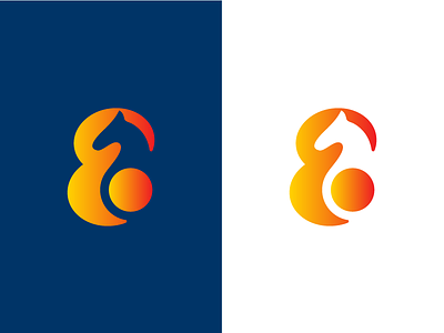 E Horse abstract branding e geometric horse icon logo mark