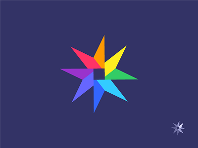 Compass Star abstract branding colourful compass geometric icon logo mark star