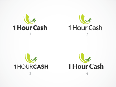 1hourcashx4 branding cash green identity logo money