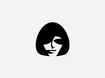 Woman Head black face hair head identity logo mark shadow woman