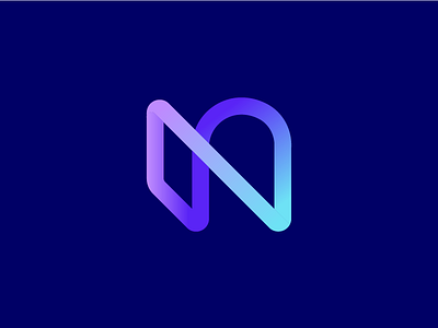 N gradient abstract blue branding geometric gradient identity logo mark monogram n stroke