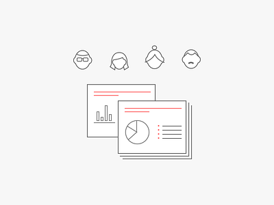 Thin line icon chart fastinflow graph icon illustration minimal paper people research simplicity
