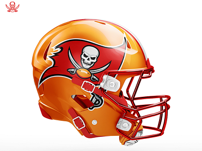 Tampa Bay Buccaneers Helmet Redesign branding concept design football graphicdesign icon illustration logo logos mascot nfl orange photoshop red redesign skull sports sports logo tampabay vector