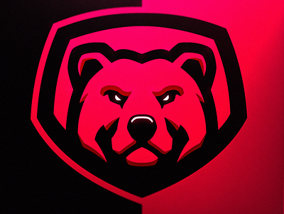 Bear Logo Shield variation animal bear bear logo bears brand design drawing esports esportslogo gaming grizzly illustration logo logodesign logos mascot red sports sportslogo vector