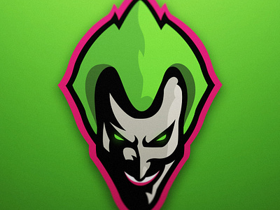 Joker Esports Logo branding dark design esports evil gaming green icon illustration joker logo logos pink red sports vector