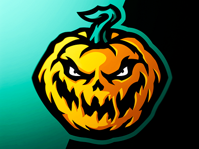 Pumpkin Logo esports evil forsale gaming graphicdesign green halloween haunted logo logodesign logos mascot oragne photoshop pumpkin scary spooky sports vector vector illustration