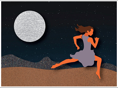 Song for Zula dancing desert illustration indie rock moon running
