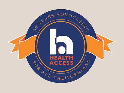 30th Anniversary seal for Health Access California california circle health access healthcare logo ribbon seal