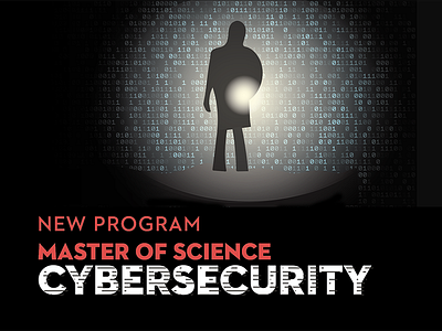 Cybersecurity Master's Degree binary code college cyber security cybersecurity flashlight illustration technology