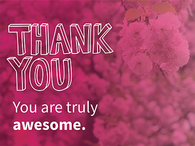 Thank you. You are truly awesome. flowers gratitude handlettering handwriting pink thank you thanks
