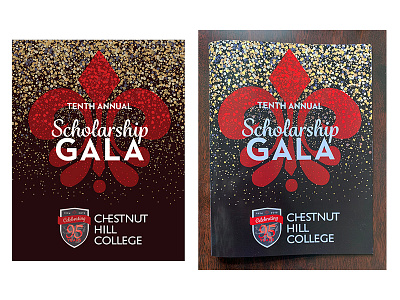Gala Program branding confetti fleur de lis gala invite program