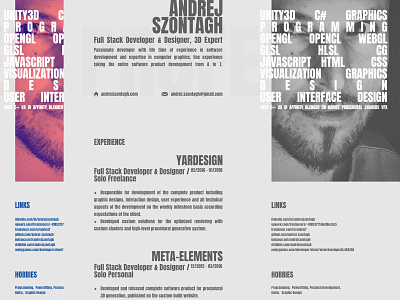 Resume minimalism print resume typography