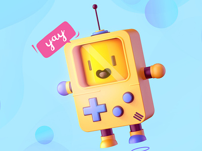Cute tiny Gameboy 3d 3d art 3d artist blues buttons cartoon challenge cinema4d cute game gameboy redshift render retro smiley smooth weekend weekly weekly challenge yellow