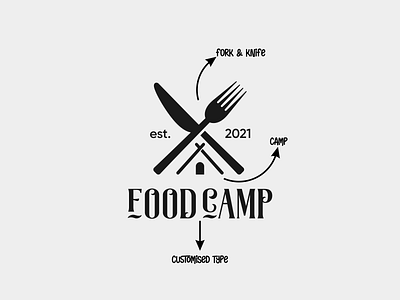 Food Camp - Logo for SALE bestsinceborn design dribbble haider haiderbranddesigner haiderdesigns haiderlogodesigner icon logo minimal tulemonchoosle vector