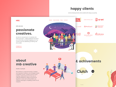 Team of Passionate Creatives: MBC About Us Landing Page Design about about us adobe art branding clean concept creative design design agency designer illustration landing landing page minimal ui ux web web design website