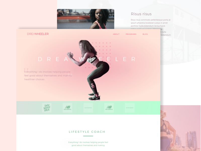 Influencer Landing Page Website Design Concept - Version 3 2019 trend 2019 trends adobe concept creative dailyui design designer fitness influencer landing landingpage minimal model pink ui ui design ux web design website