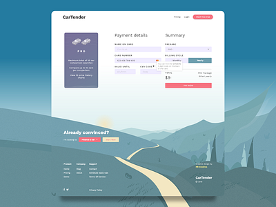 Payment Form Page for Web Application to Compare Car Prices