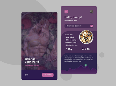 Nutrition app app app design clean ui clear design design app flat identity invite layout mobile mobile ui ui uiux ux uxdesign