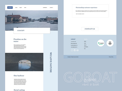 Goboat website - Concept page boat canals copenhagen design identity ui ux web webpage website