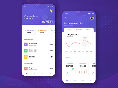 Finance App UI Concept Free Download analytics app free download uikit ux ui design wallet analytics wallet app