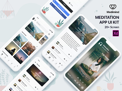 Meditation App UI Kit app app design design dribbble login meditate meditating meditation meditation app music app signup ui design ux design yoga